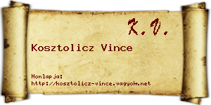 Kosztolicz Vince névjegykártya