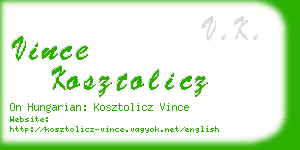vince kosztolicz business card